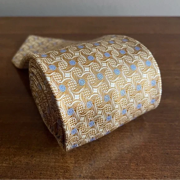 Gold Blue Alexander Julian Tie - Picture 1 of 5